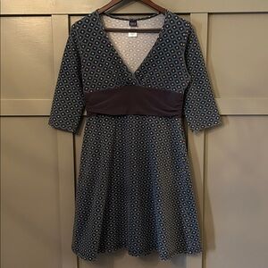 Patagonia Margot Dress V-Neck 3/4 Long Sleeves Organic Cotton Size Large
